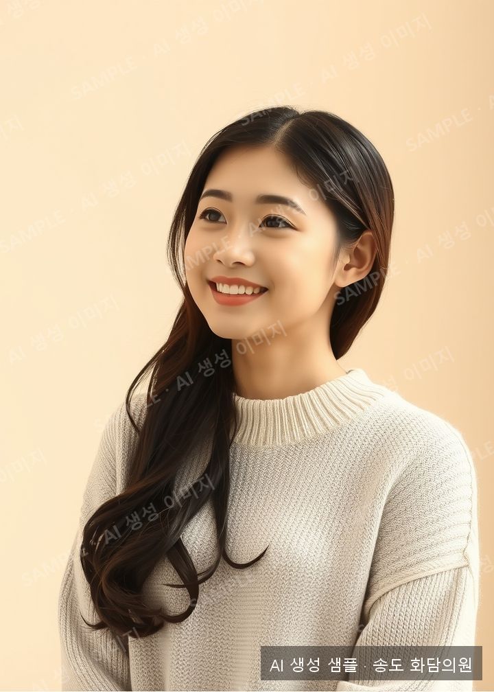 편안한 표정의 인물 (AI 생성 샘플)